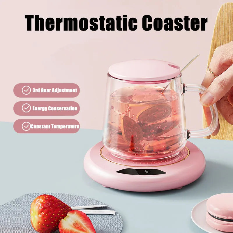 ThermoCoaster, Suport Termic Inteligent, Ajustabil, pentru Ceai/Cafea Caldă Non-Stop