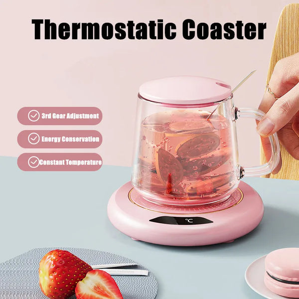 ThermoCoaster, Suport Termic Inteligent, Ajustabil, pentru Ceai/Cafea Caldă Non-Stop